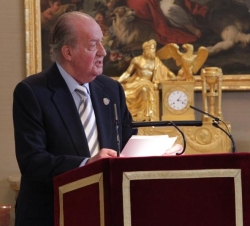 Su Majestad el Rey durante su intervención.